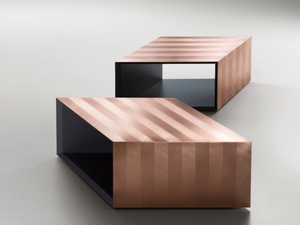 ALPHA - Copper rhomboid-shaped table _ DE CASTELLI